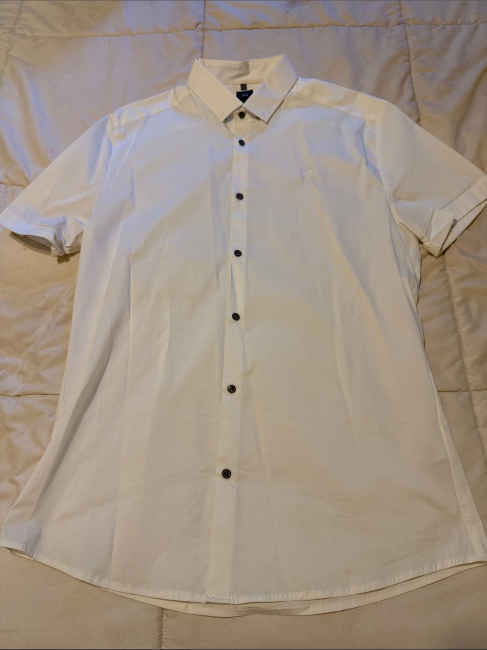 River Island White Short-Sleeve Button-Down Shirt